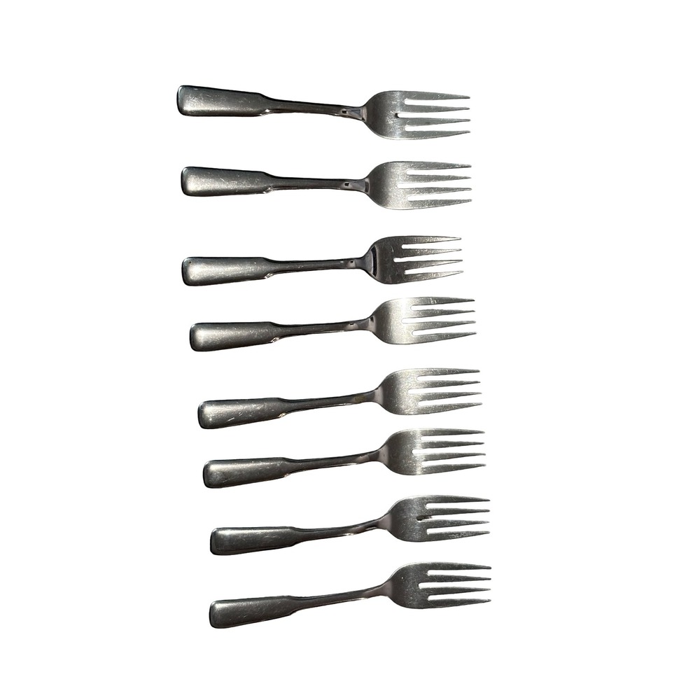 Oneida Wm A Rogers Stainless Steel Dinner Forks Set of 8 Silver Flatware 7.5in